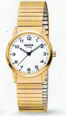 Boccia Ladies Boccia Gold On Titanium With Expanding Strap Watch