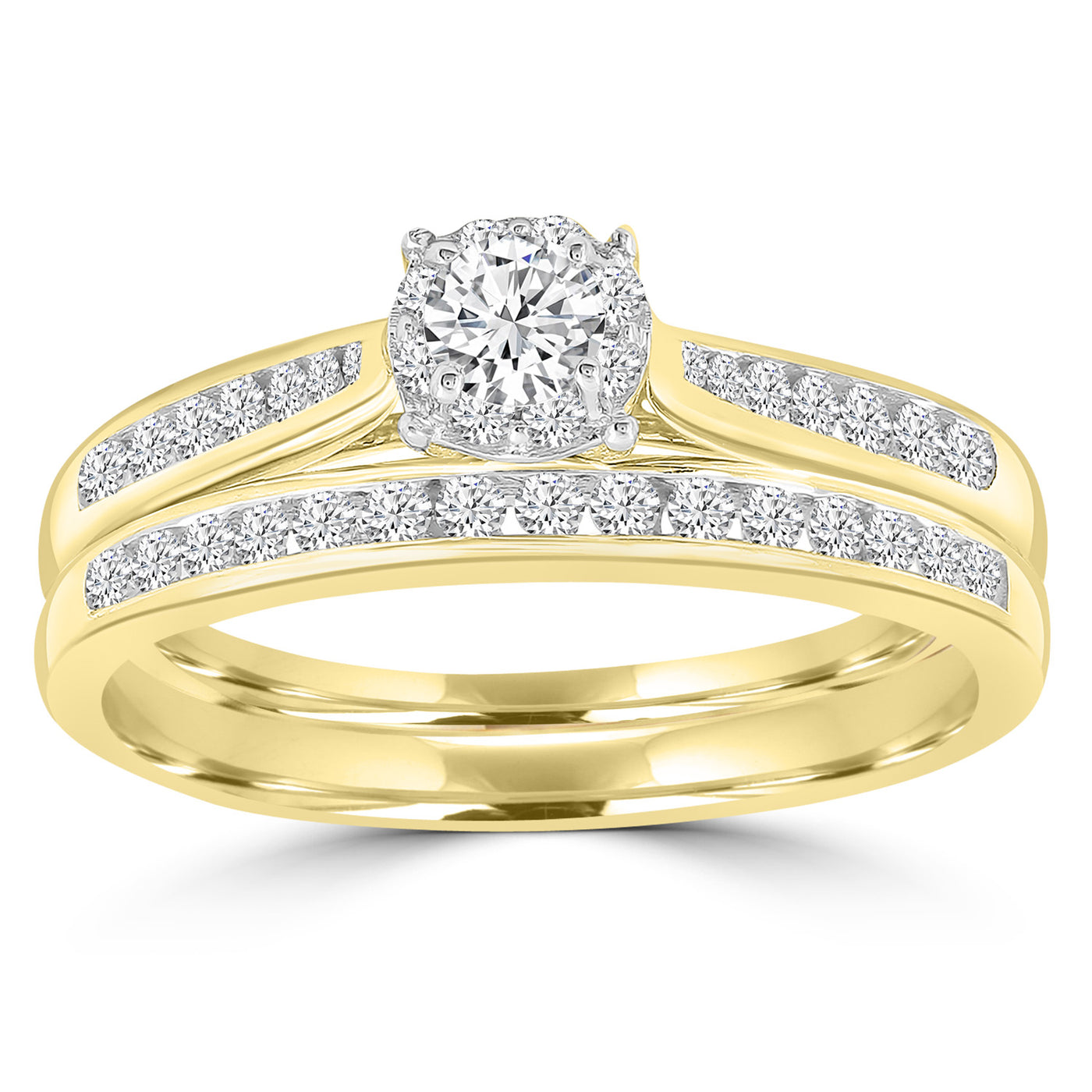 9ct Yellow Gold Diamond Bridal Set