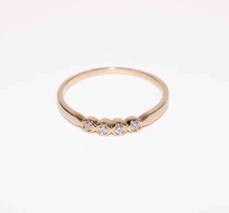 9Ct Yellow Gold Bezel Set Diamond Ring