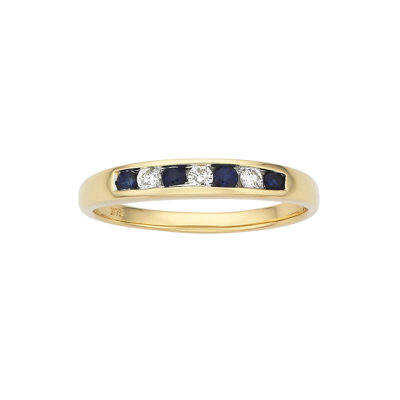 9Ct Yellow Gold Sapphire And Diamond Ring