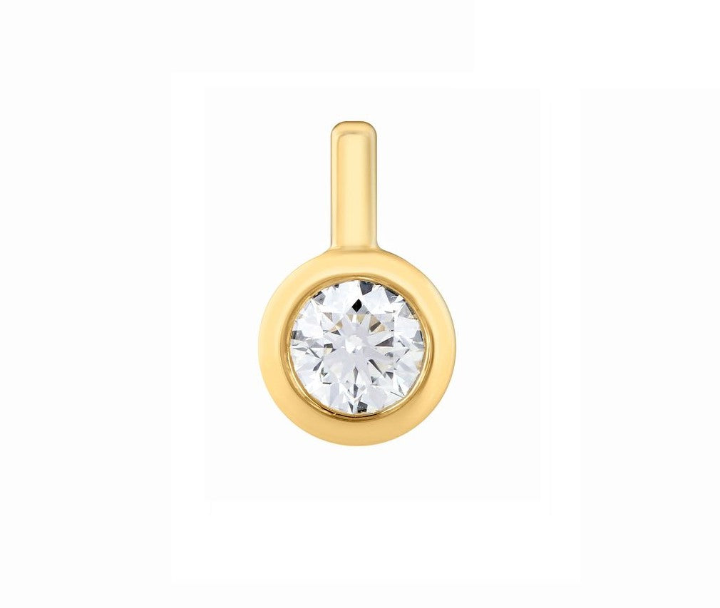 9ct Bezel Set Diamond Solitare With 9ct Yellow Gold Chain