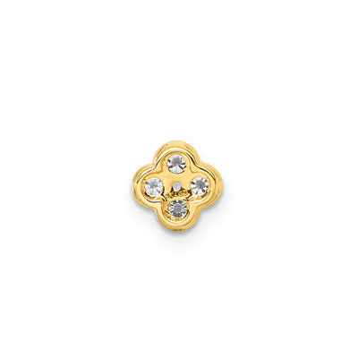 9Ct Yellow Gold And Diamond Flower Pendant