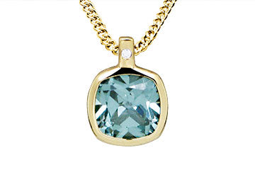 9ct yellow gold tourmaline and Cz Pendant