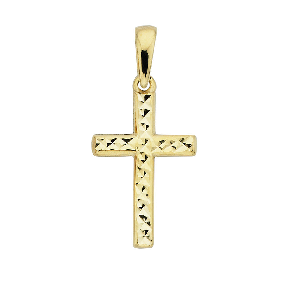 9Ct Yellow Gold Diamond Cut Cross