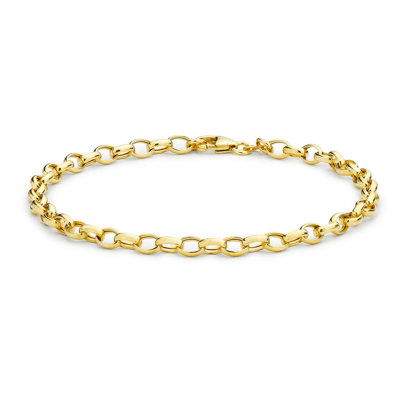 9Ct Yellow Gold Oval Belcher Bracelet