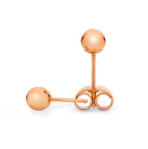 9Ct Rose Gold 3mm Ball Stud Earrings