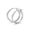 9ct White Gold And Silver Bonded Hoop Earrings