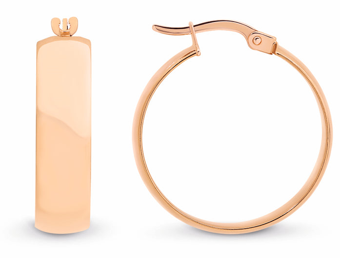 9ct Rose Gold Silver Filled Hoops