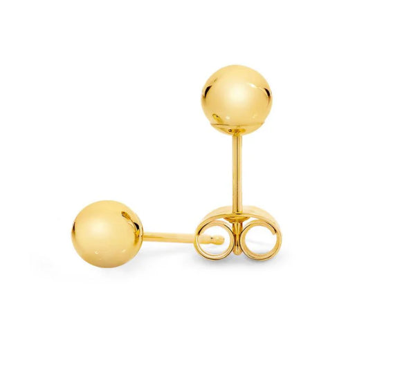 9Ct Yellow Gold 4Mm Ball Stud Earrings