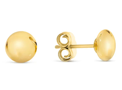 9ct Yellow Gold 3mm flat ball stud earrings