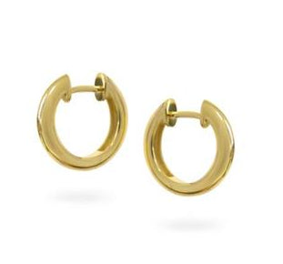 9Ct Yellow Gold Plain 11X3mm Huggie Earrings