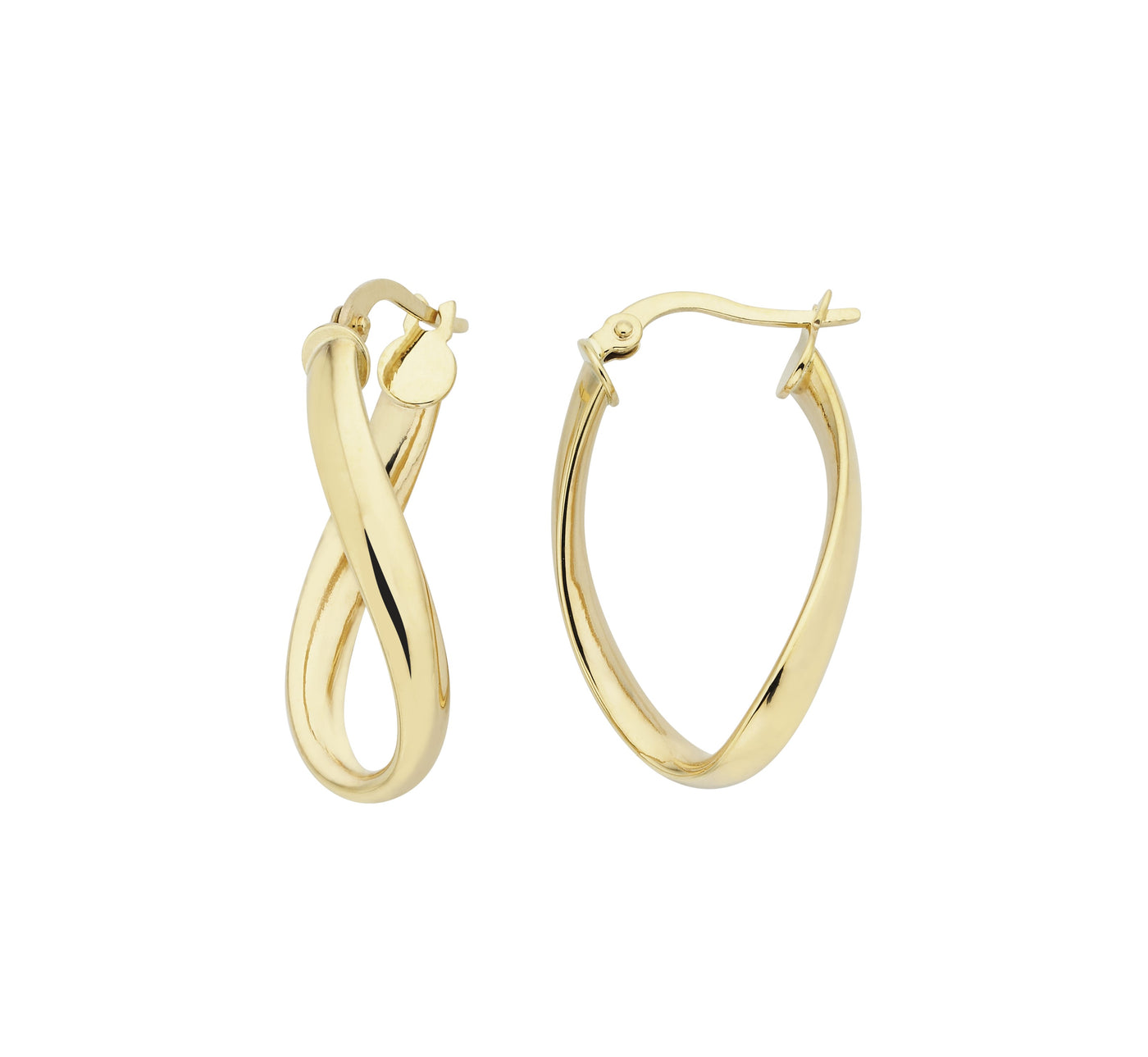 9ct yellow gold twist hoops