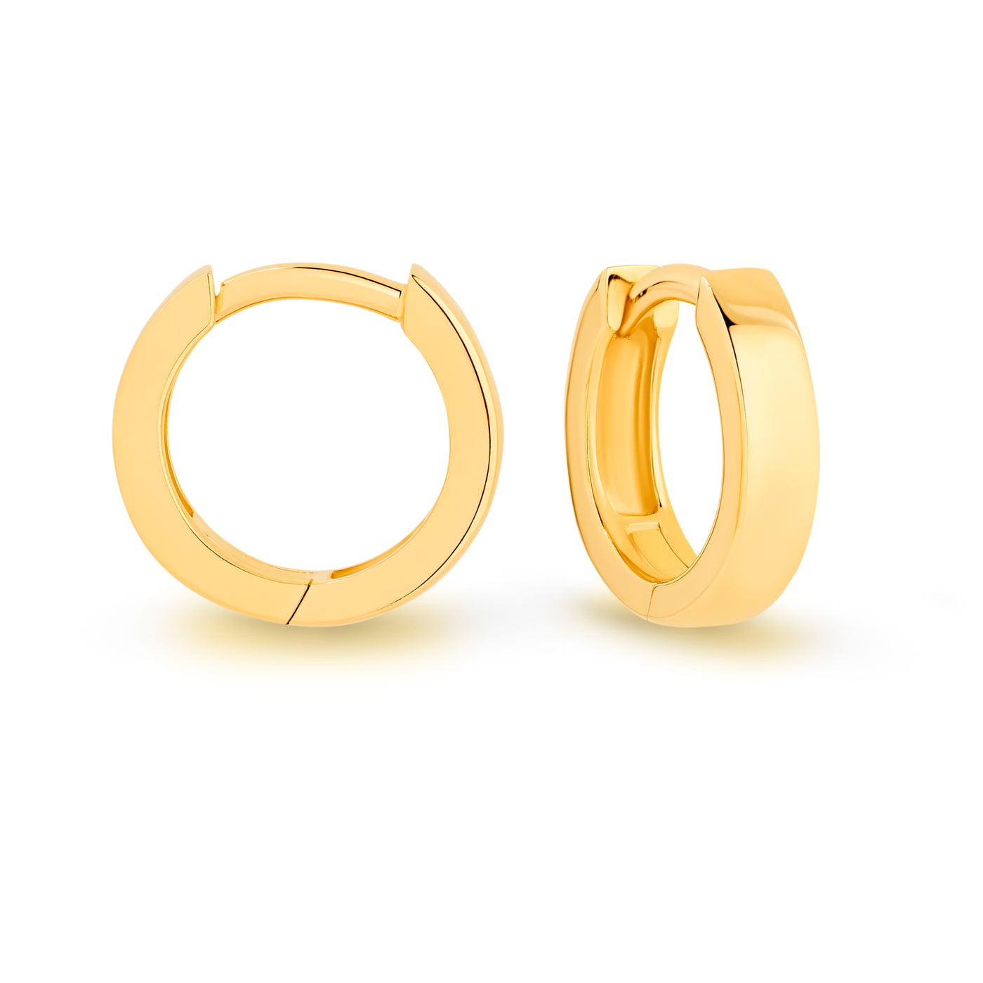 9Ct Yellow Gold Bonded On Sterling Silver Huggie Earrings