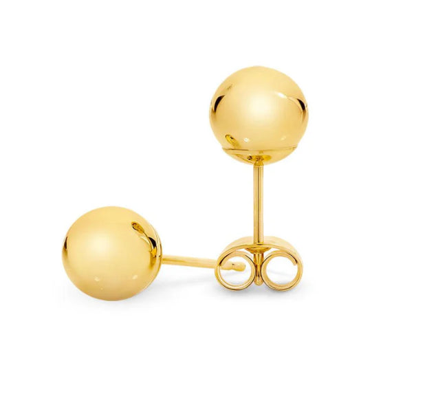 9Ct Yellow Gold 8mm Ball Stud Earrings