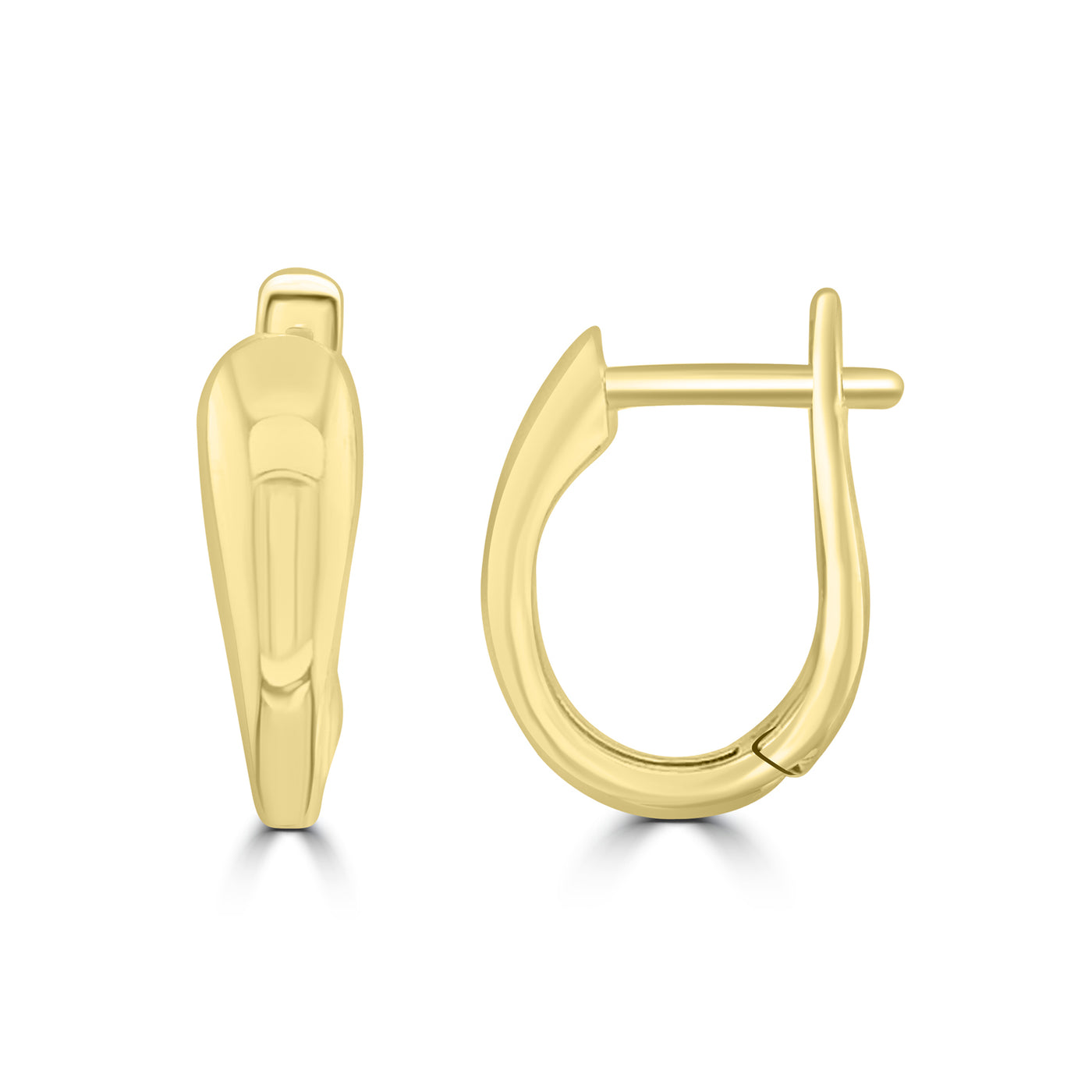 9Ct Yellow Gold Solid Tapered Hoops