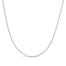 9Ct White Gold Curb Chain 45Cm