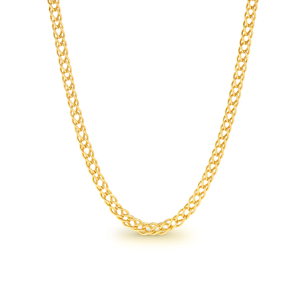 9Ct Yellow Gold And Silver Bonded 45Cm Double Curb Chain