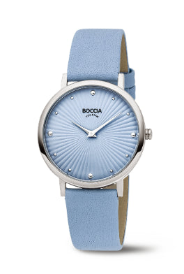 Boccia Watch With Blue Leather Strap