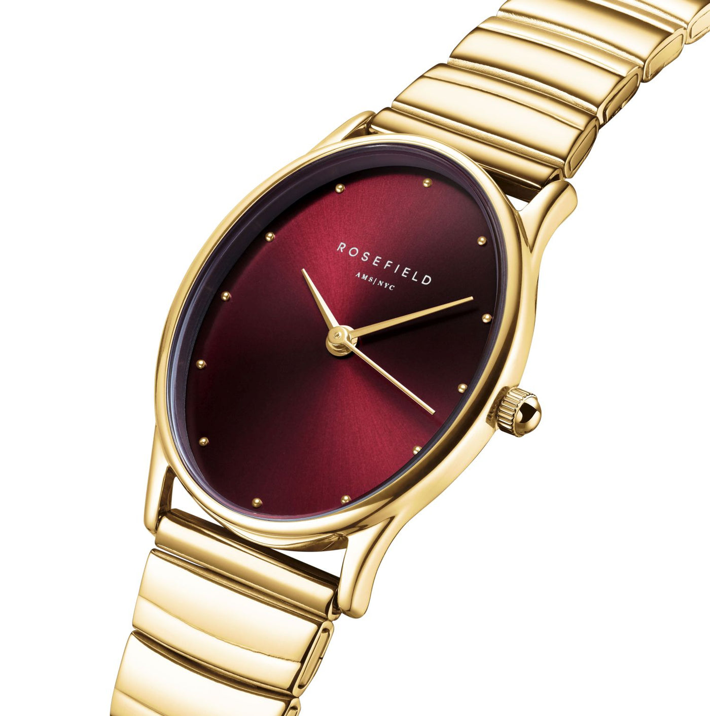 Ladies Rosefiled Oval Sunray Watch