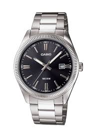 Mens Casio Stainless Steeel Ananlogue Watch With Black Dial