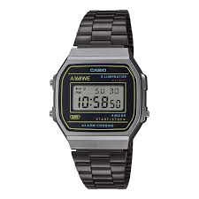 Vintage Mens Digital Heritage Black Casio Watch