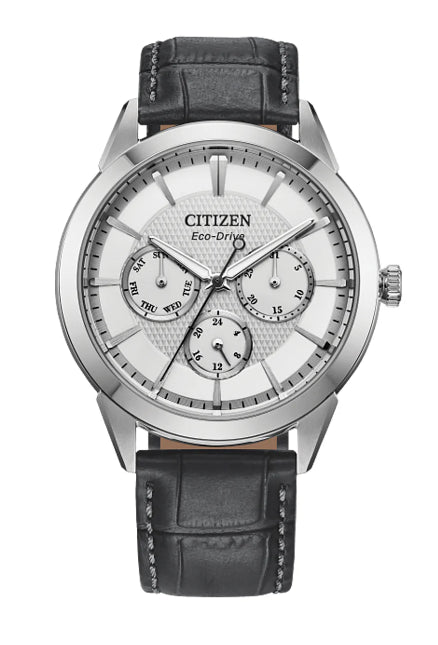 Mens Citizen Eco Drive Watch With Leather Strap