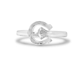 Sterling Silver Horseshoe And Nail Wrap Ring