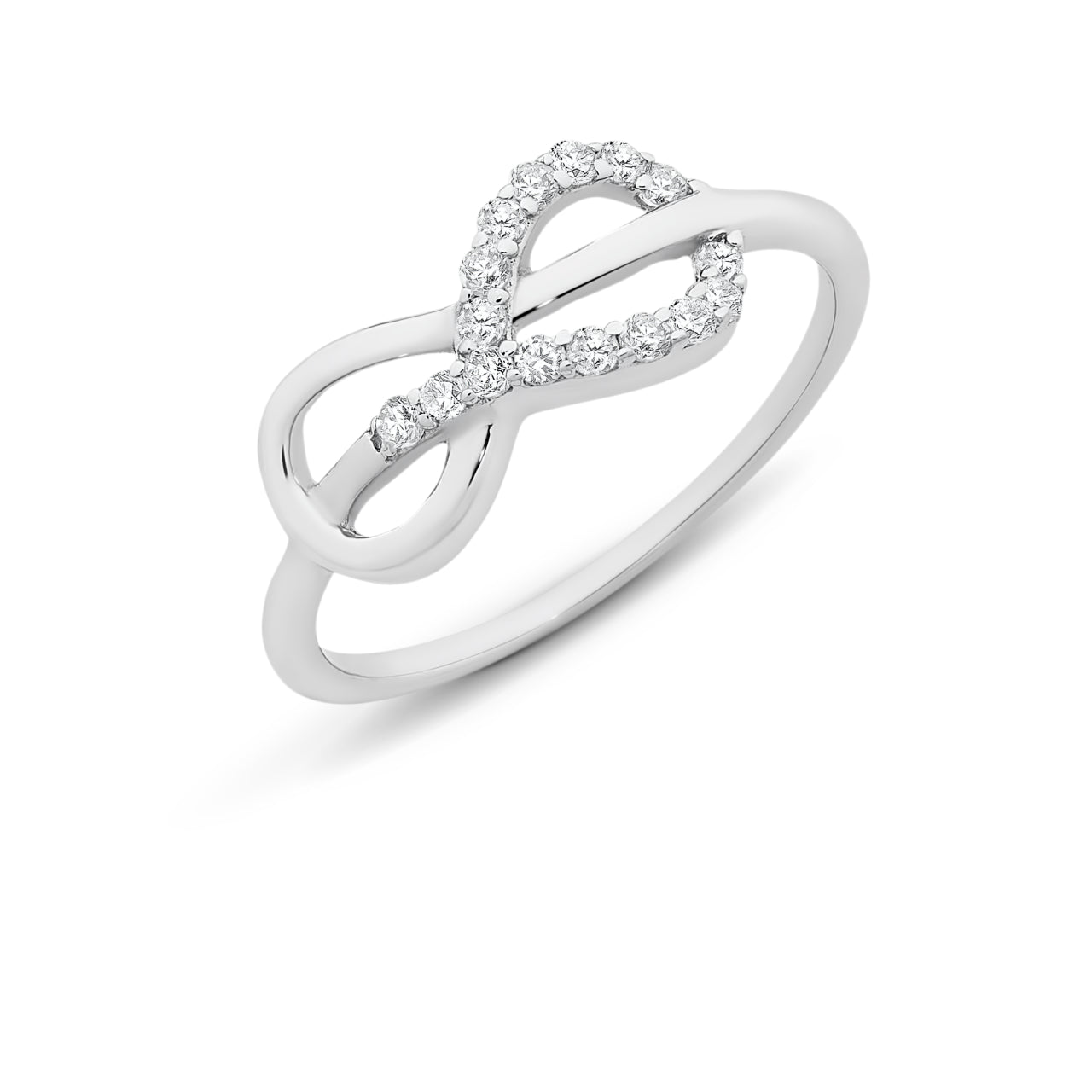 Sterling Silver Infinity Ring Set With CZ