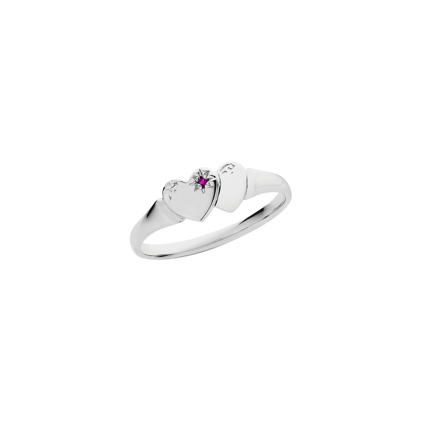 Sterling Silver Signet Ring With Pink Stone