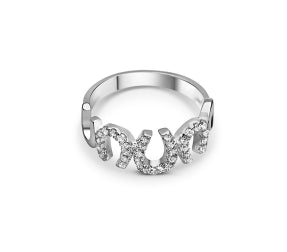 Breeze Silver Horseshoe Cz Ring