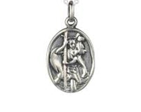 Sterling Silver Oval St Christopher (15X20mm)