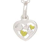 Sterling Silver with Gold plate heart pendant