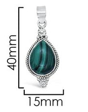 Sterling Silver Malachite Pendant