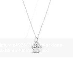 Sterling Silver Paw Print Pendant And Chain