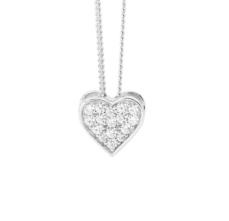 Sterling Silver Cubic Zirconia Heart Pendant