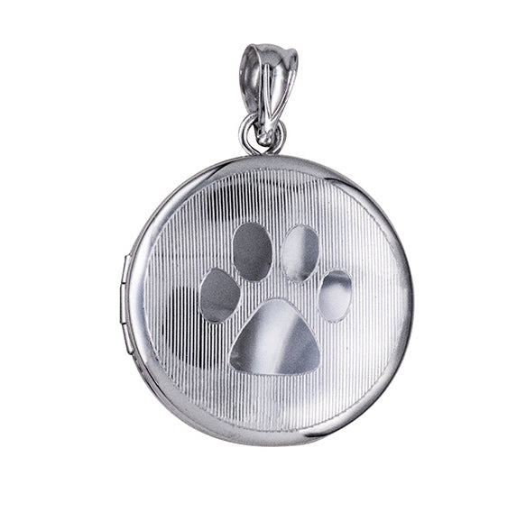 Silver Paw Print Memorial Locket