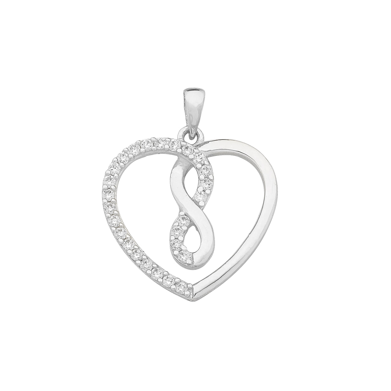 Sterling Silver Heart With Infinity Pendant