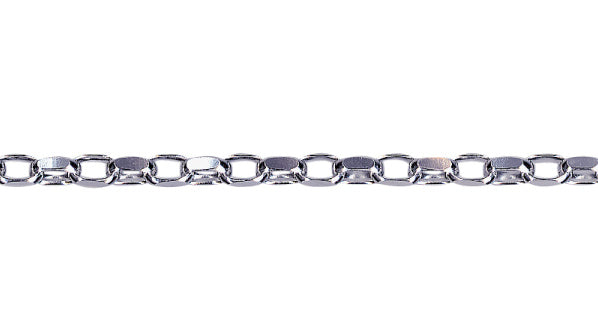 Sterling Silver Oval Diamond Cut Belcher Chain Bracelet