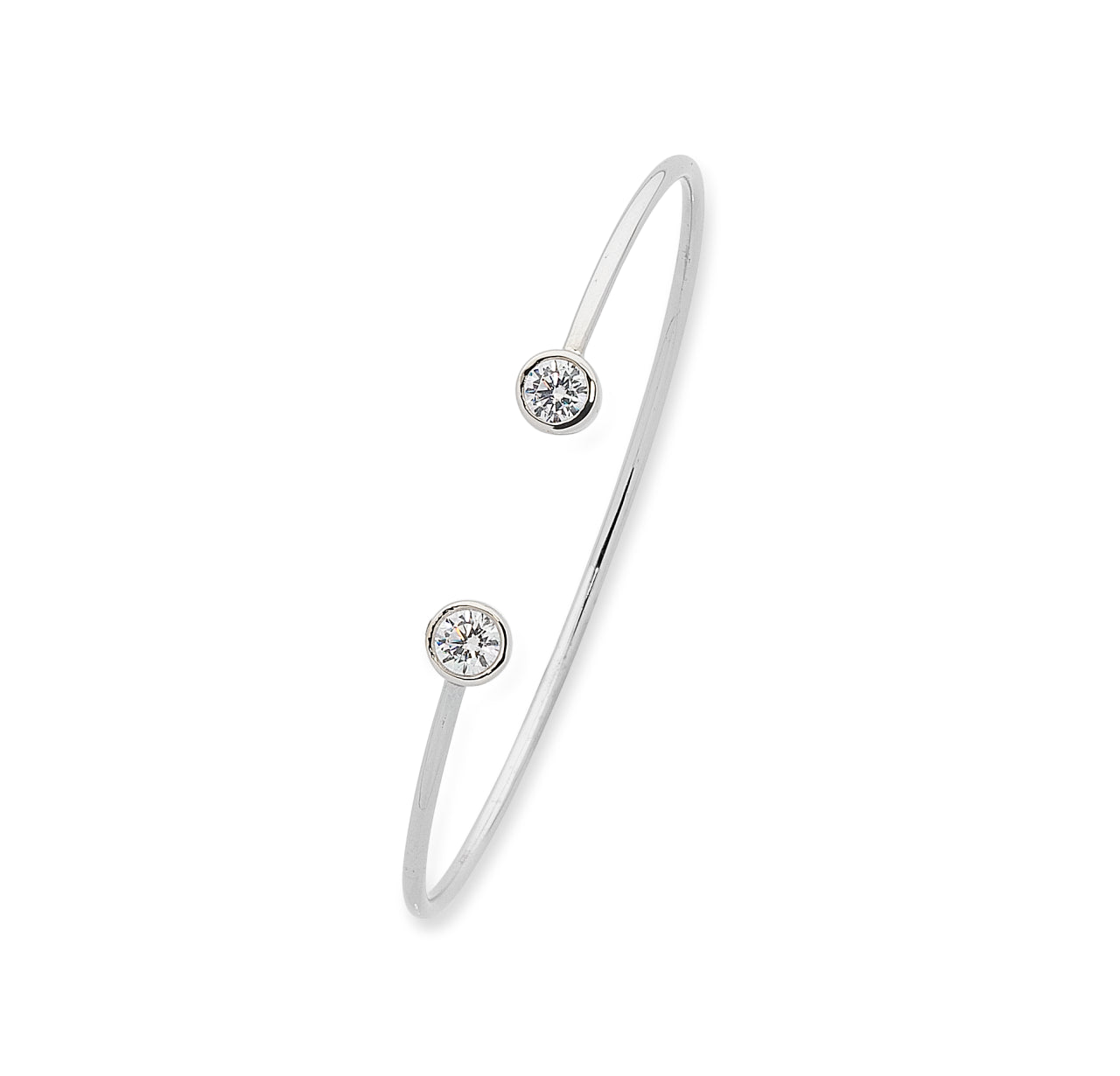 Sterling Silver CZ Bangle