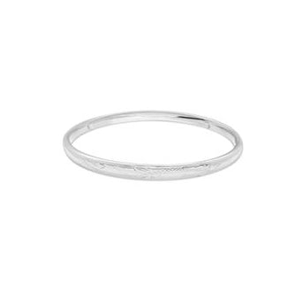 Sterling Silver Engraved Bangle