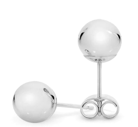 Sterling Silver 8Mm Ball Stud Earrings