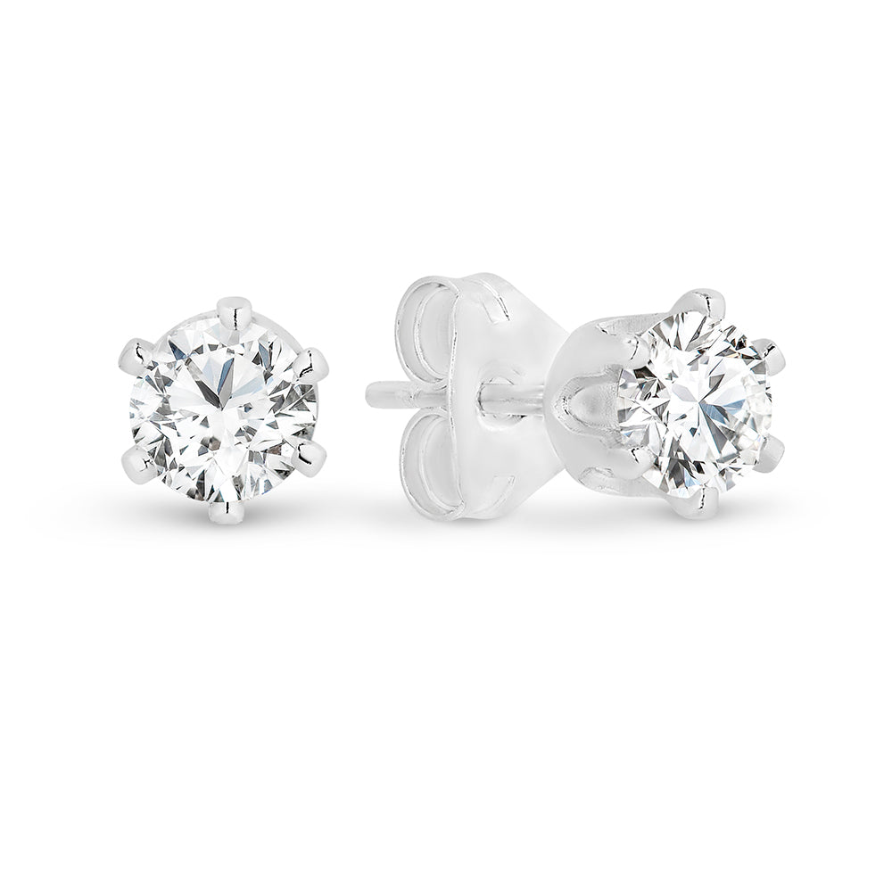 Sterling Silver 4mm CZ Stud