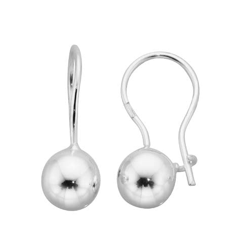 Sterling Silver Euro Ball Earrings