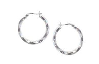 Sterling Silver Twist Hoop Earrings