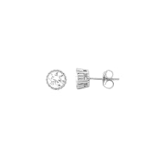 Ellani Sterling Silve Cz Stud Earrings