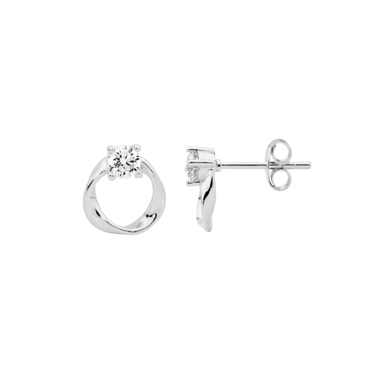 Sterling Silver Cubic Zirconia Stud Earrings