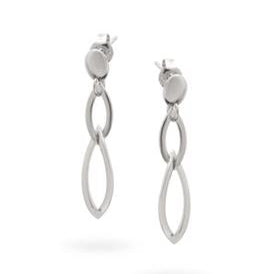 Sterling Silver Double Elipse Drop Earrings