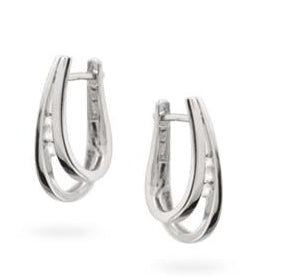 Sterling Silver Cubic Zirconia Huggie Earrings