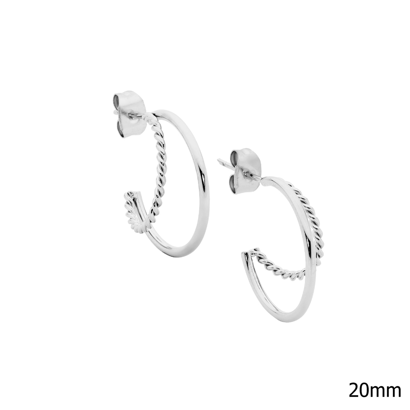 Stainless steel ,Dble hoop twist earring