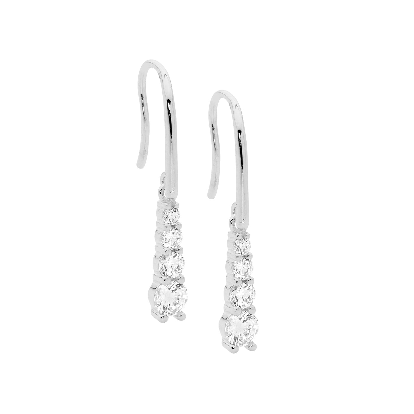 Sterling Silver Cubic Zirconia Drop Earrings